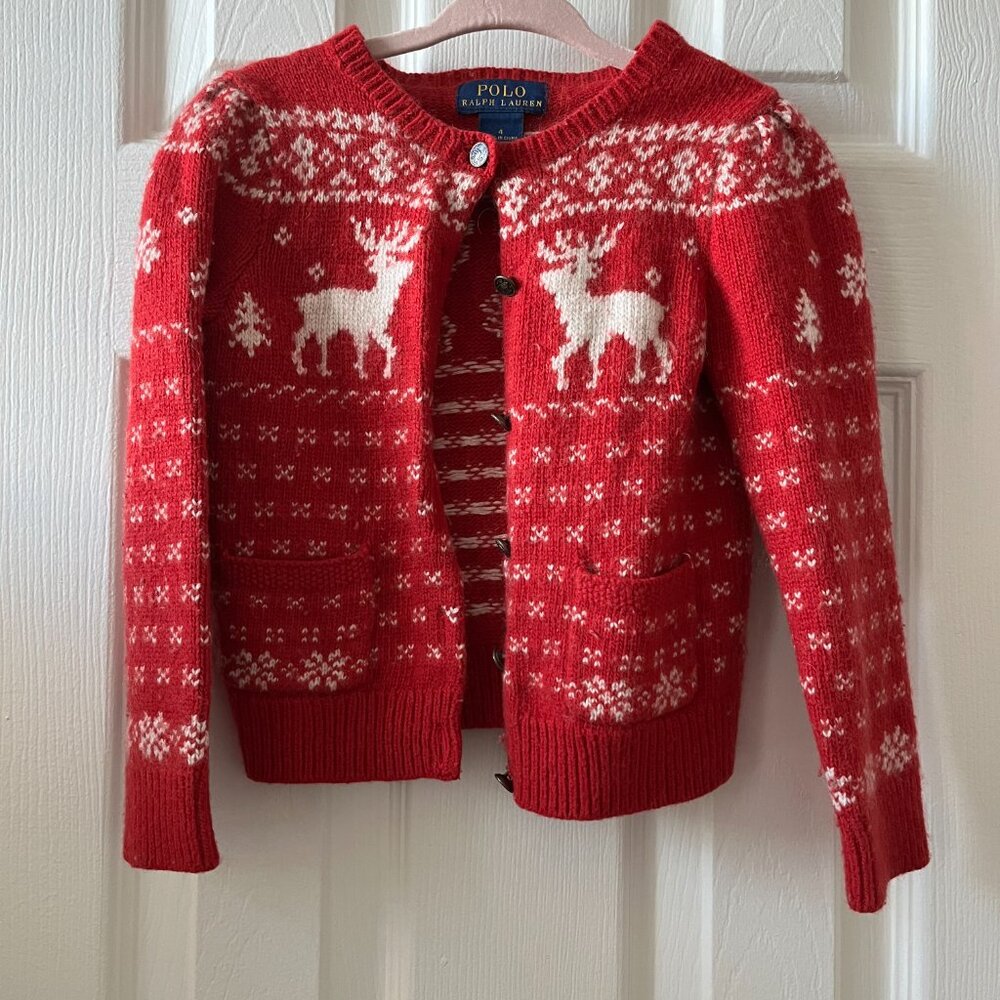 Polo Ralph Lauren Knit Holiday Reindeer Cardigan - Picture 6 of 8